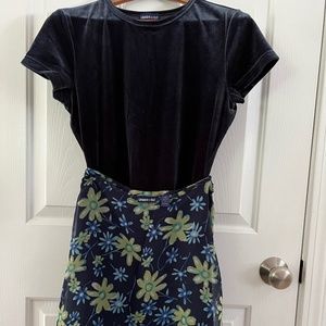 Velour Top and matching skirt